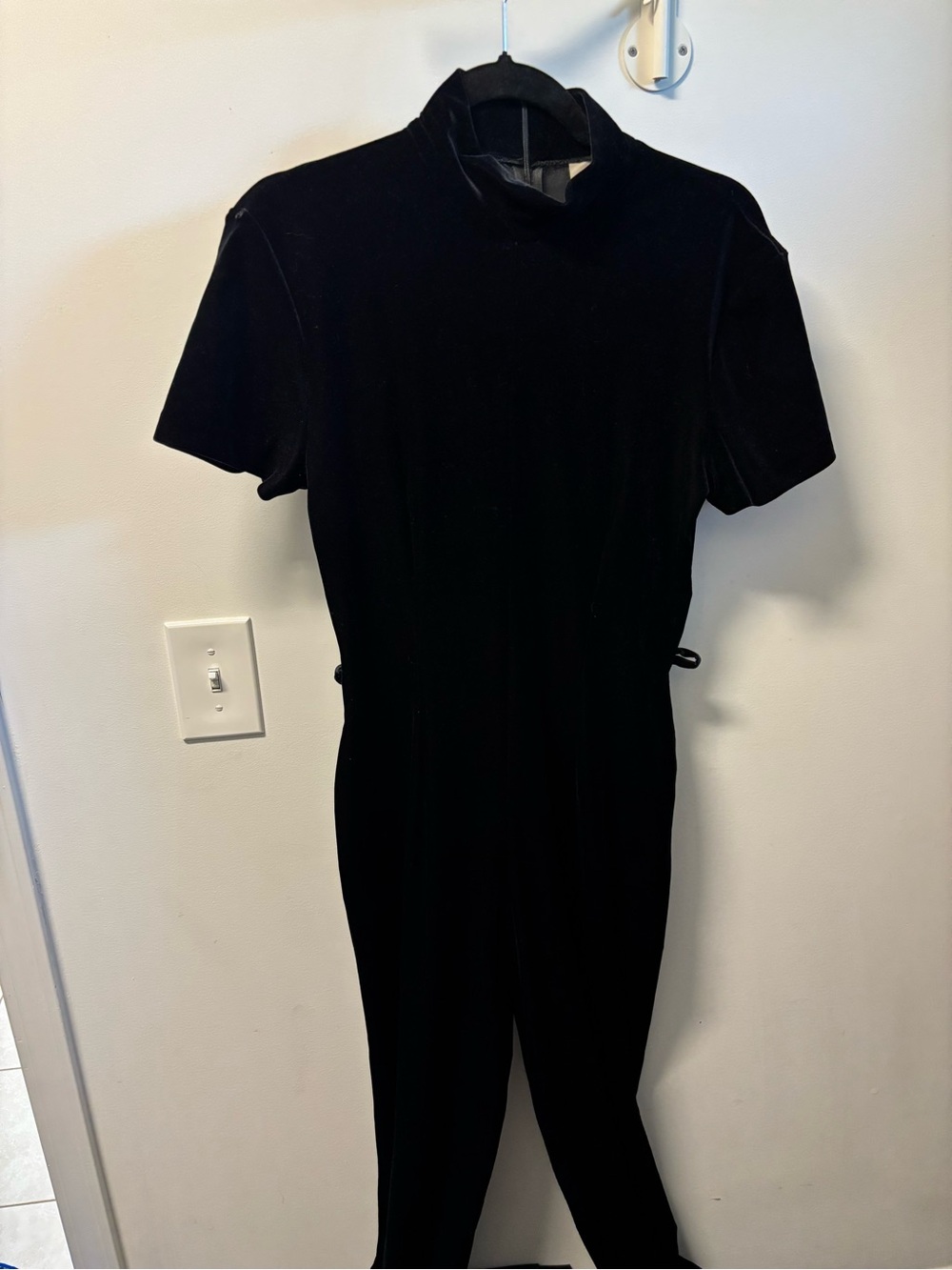 Classic Black Velvet Jumpsuit
